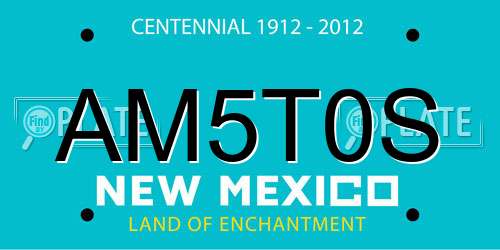 AM5T0S New Mexico License Plate