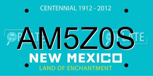 AM5Z0S New Mexico License Plate