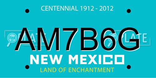 AM7B6G New Mexico License Plate