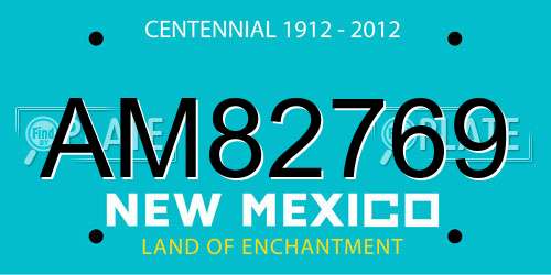 AM82769 New Mexico License Plate