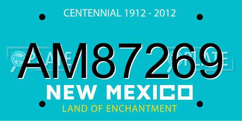 AM87269 New Mexico License Plate