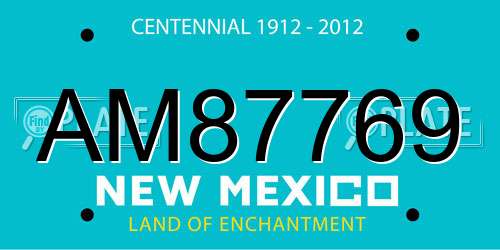 AM87769 New Mexico License Plate