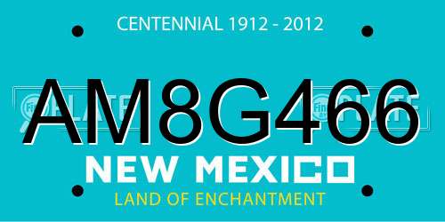 AM8G466 New Mexico License Plate