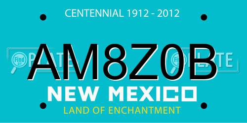 AM8Z0B New Mexico License Plate