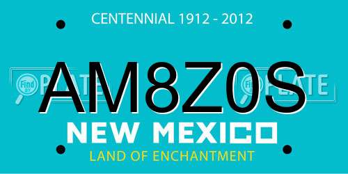 AM8Z0S New Mexico License Plate
