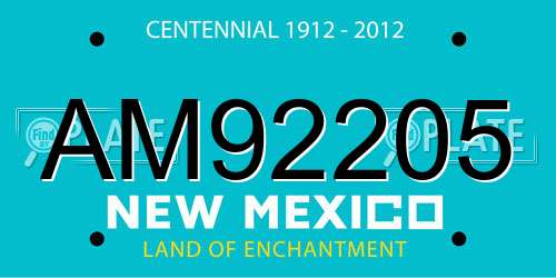 AM92205 New Mexico License Plate