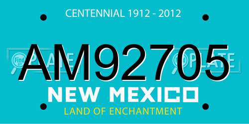 AM92705 New Mexico License Plate