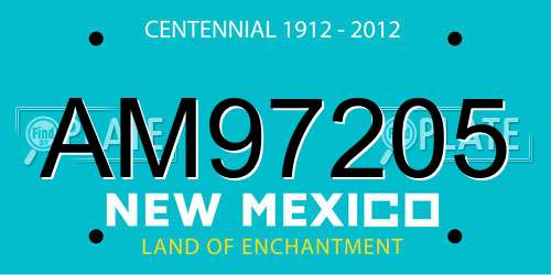 AM97205 New Mexico License Plate
