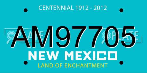 AM97705 New Mexico License Plate