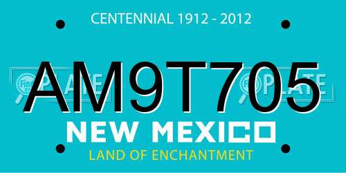 AM9T705 New Mexico License Plate