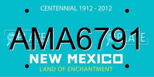 AMA6791 New Mexico License Plate