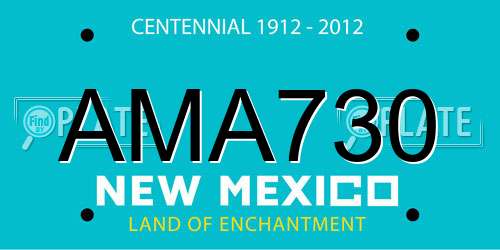 AMA730 New Mexico License Plate