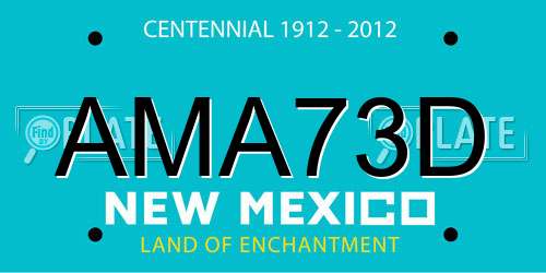 AMA73D New Mexico License Plate