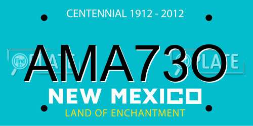 AMA73O New Mexico License Plate