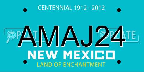AMAJ24 New Mexico License Plate