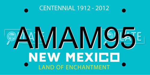 AMAM95 New Mexico License Plate