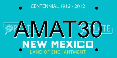 AMAT30 New Mexico License Plate