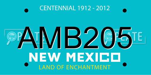 AMB205 New Mexico License Plate