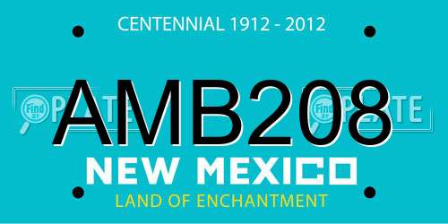 AMB208 New Mexico License Plate