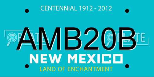 AMB20B New Mexico License Plate