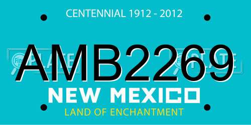 AMB2269 New Mexico License Plate