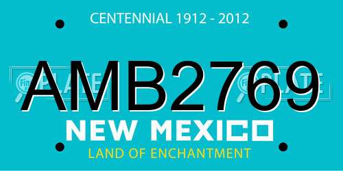 AMB2769 New Mexico License Plate