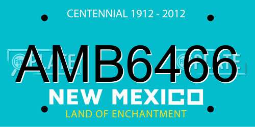 AMB6466 New Mexico License Plate