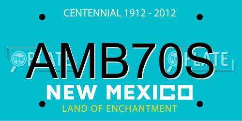 AMB70S New Mexico License Plate