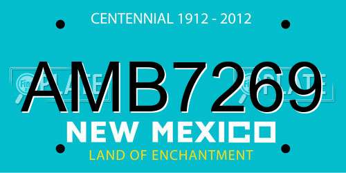 AMB7269 New Mexico License Plate