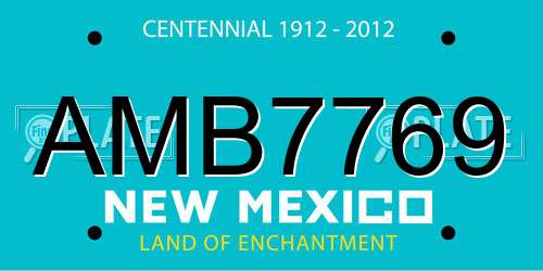 AMB7769 New Mexico License Plate