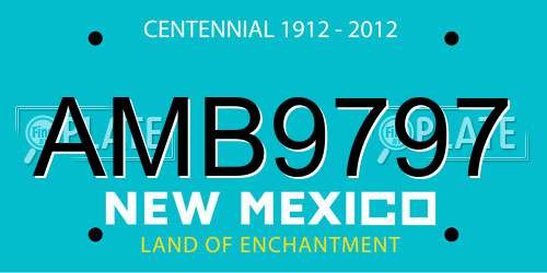 AMB9797 New Mexico License Plate