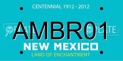 AMBR01 New Mexico License Plate