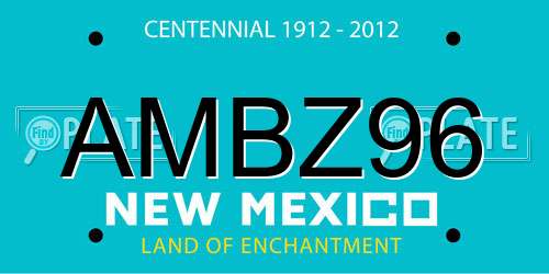AMBZ96 New Mexico License Plate