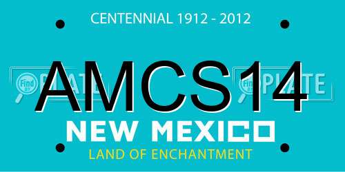 AMCS14 New Mexico License Plate