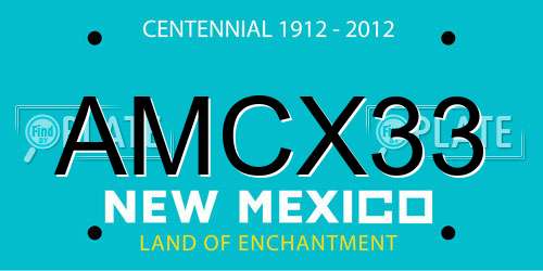 AMCX33 New Mexico License Plate