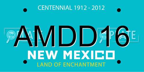AMDD16 New Mexico License Plate