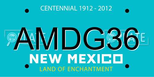 AMDG36 New Mexico License Plate