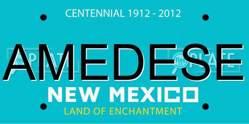 AMEDESE New Mexico License Plate