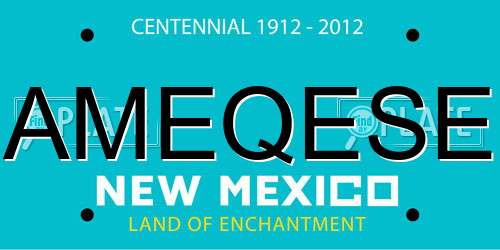 AMEQESE New Mexico License Plate