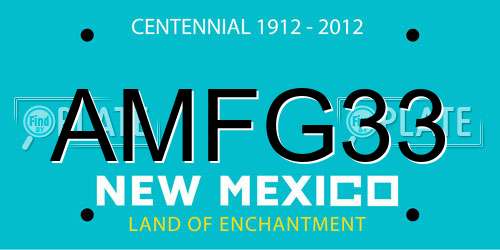 AMFG33 New Mexico License Plate