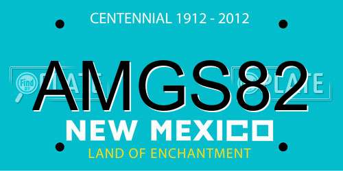 AMGS82 New Mexico License Plate
