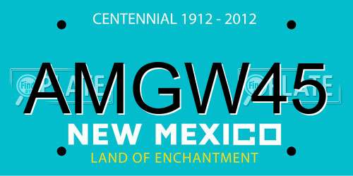 AMGW45 New Mexico License Plate