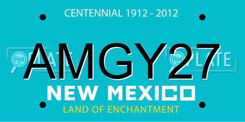 AMGY27 New Mexico License Plate