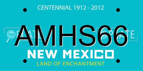 AMHS66 New Mexico License Plate