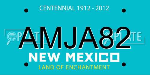 AMJA82 New Mexico License Plate