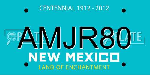 AMJR80 New Mexico License Plate