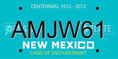 AMJW61 New Mexico License Plate