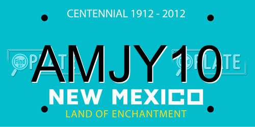 AMJY10 New Mexico License Plate