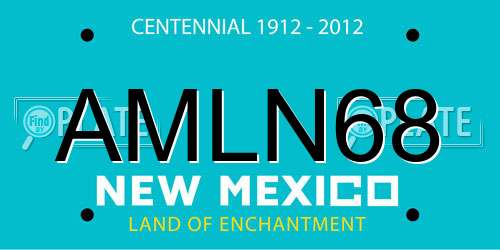 AMLN68 New Mexico License Plate