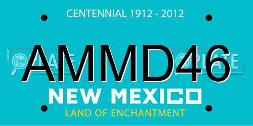 AMMD46 New Mexico License Plate